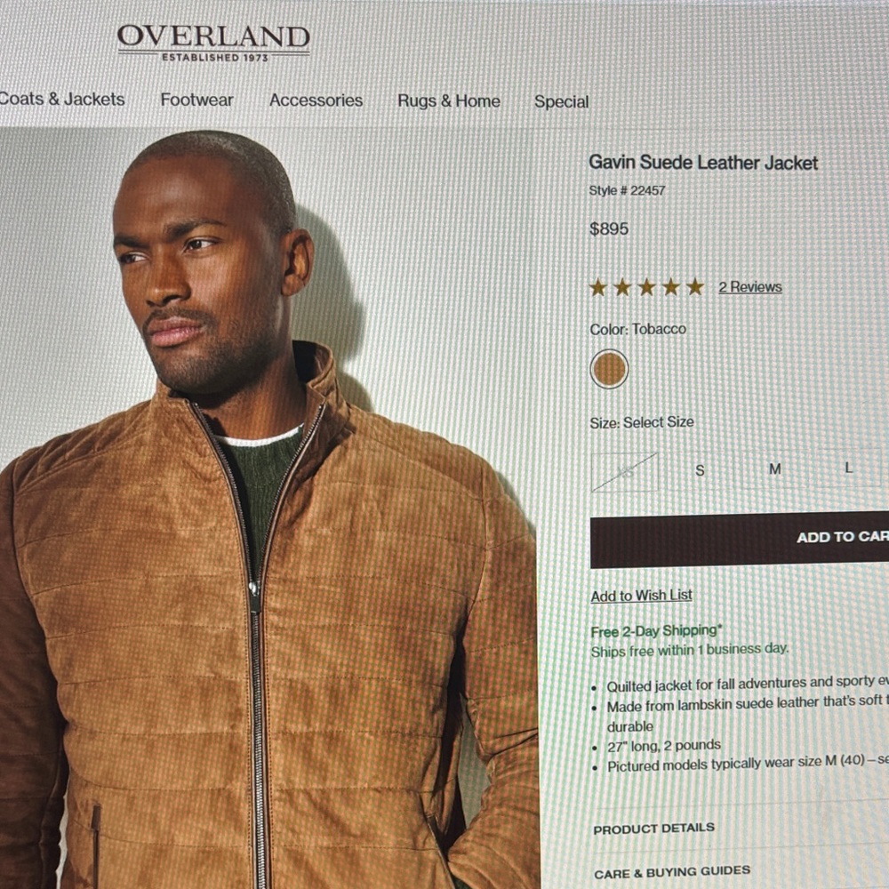 Men's Tobacco Suede Leather Jacket
